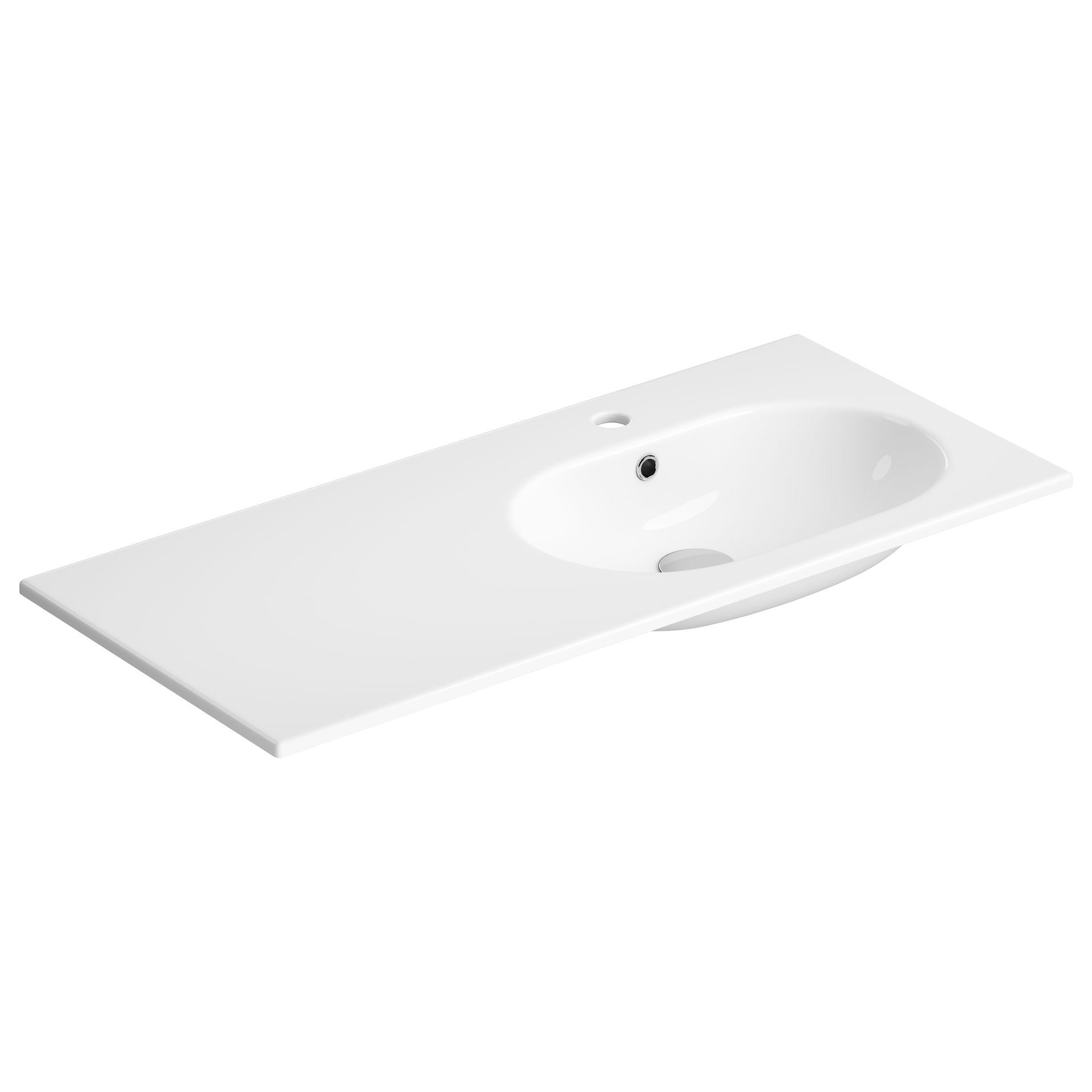 Cersanit Umywalka wpuszczana Zen 100x45 cm prostokątna lewa biały połysk K117-006