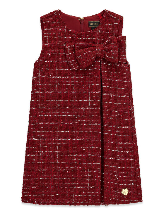 Guess Sukienka elegancka K6BK09 W3994 Czerwony ciemny Regular Fit