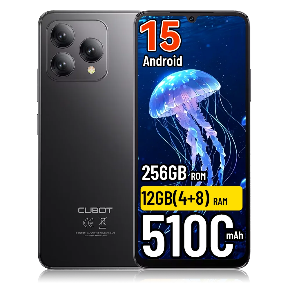 [Wysyłka z Polski] Cubot A40 12GB(4+8)+256GB 6.88'' 120Hz 5100mAh Smartfon Android 15 NFC Rozpoznawanie Twarzy 4G Telefon BIAŁY