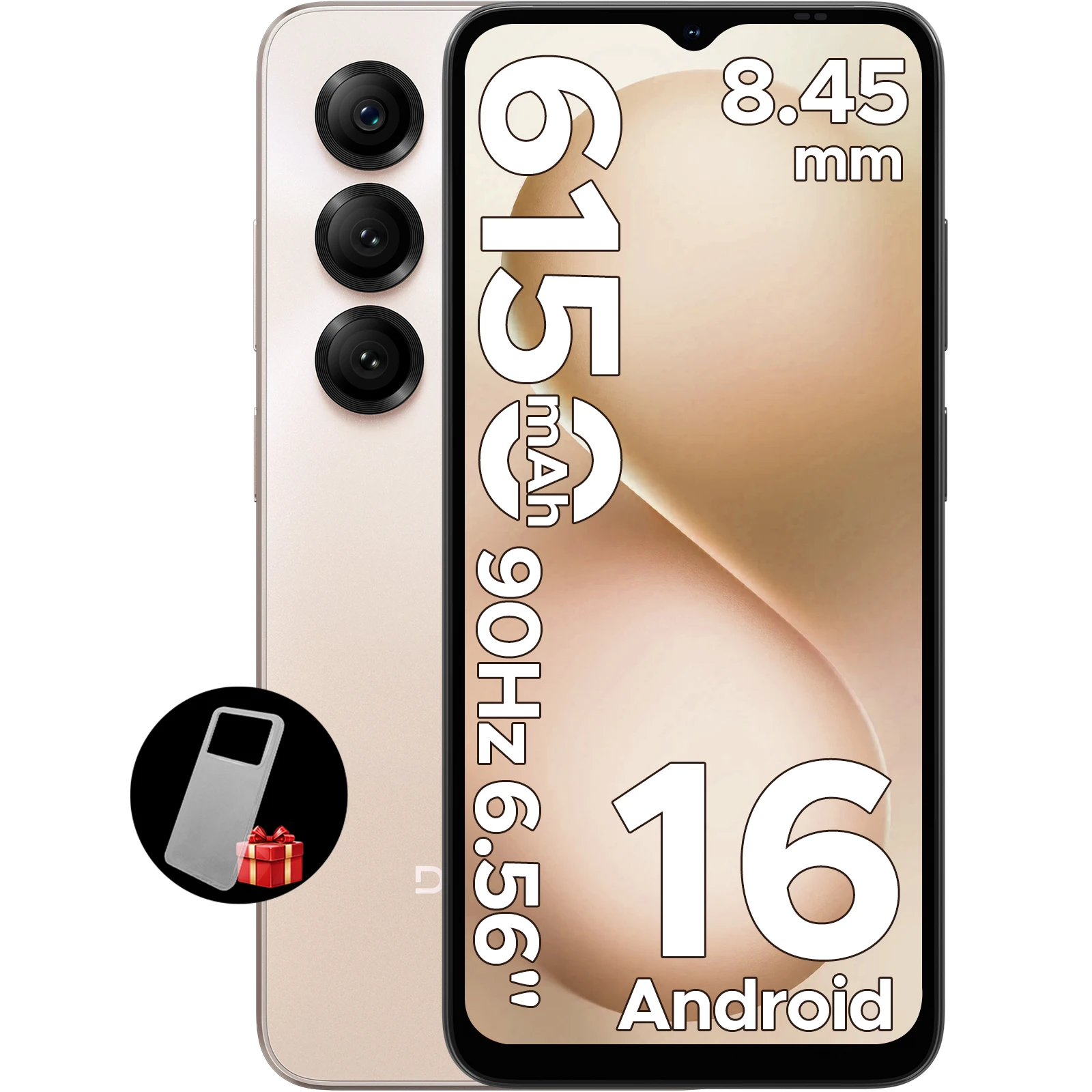 Smartfon DOOGEE Note56 X z systemem Android 16, baterią o pojemności 6150 mAh, 24 GB RAM (3+21), 64 GB ROM, aparatem 8 MP, wyświetlaczem 6,56'' 90 Hz, ultra cienką obudową 8,45 mm. 3GB 64GB Plain