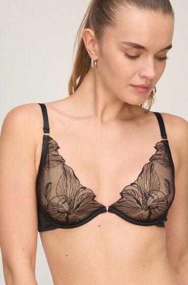 Hunkemöller Biustonosz z fiszbinami bez wyściółki Ellen Czarny
