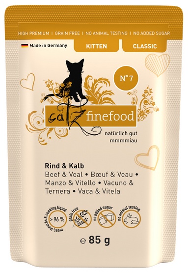 Catz Finefood Kitten N.07 Wołowina i cielęcina saszetka 85g