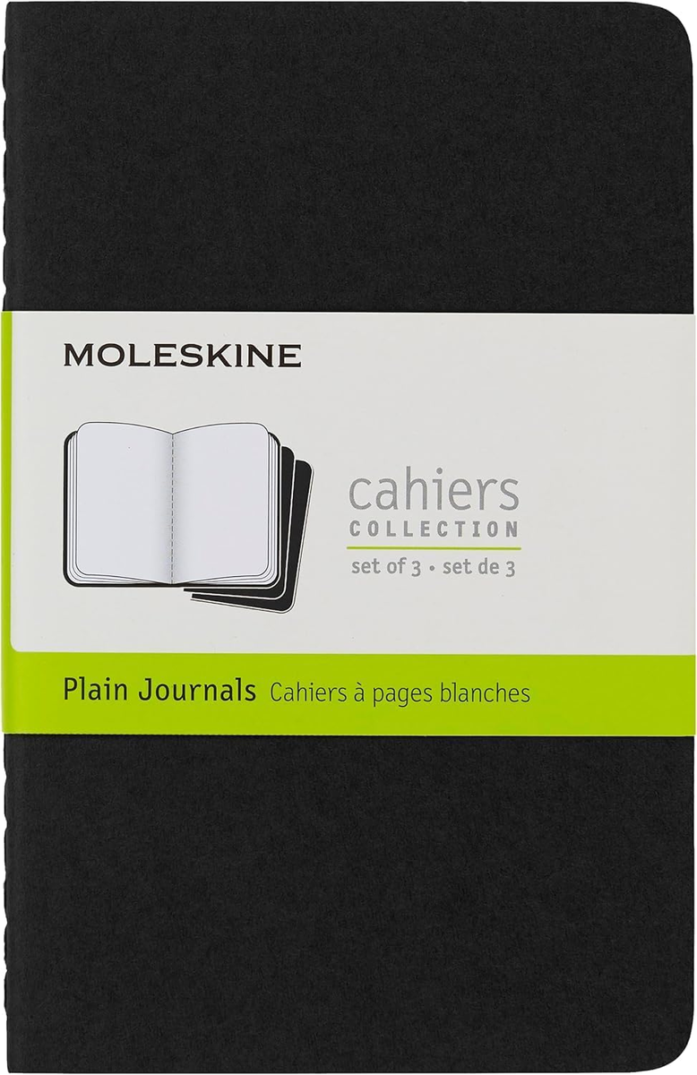 Moleskine Cahier notatnik kieszonkowy czarny 3 sztuki, miękka okładka