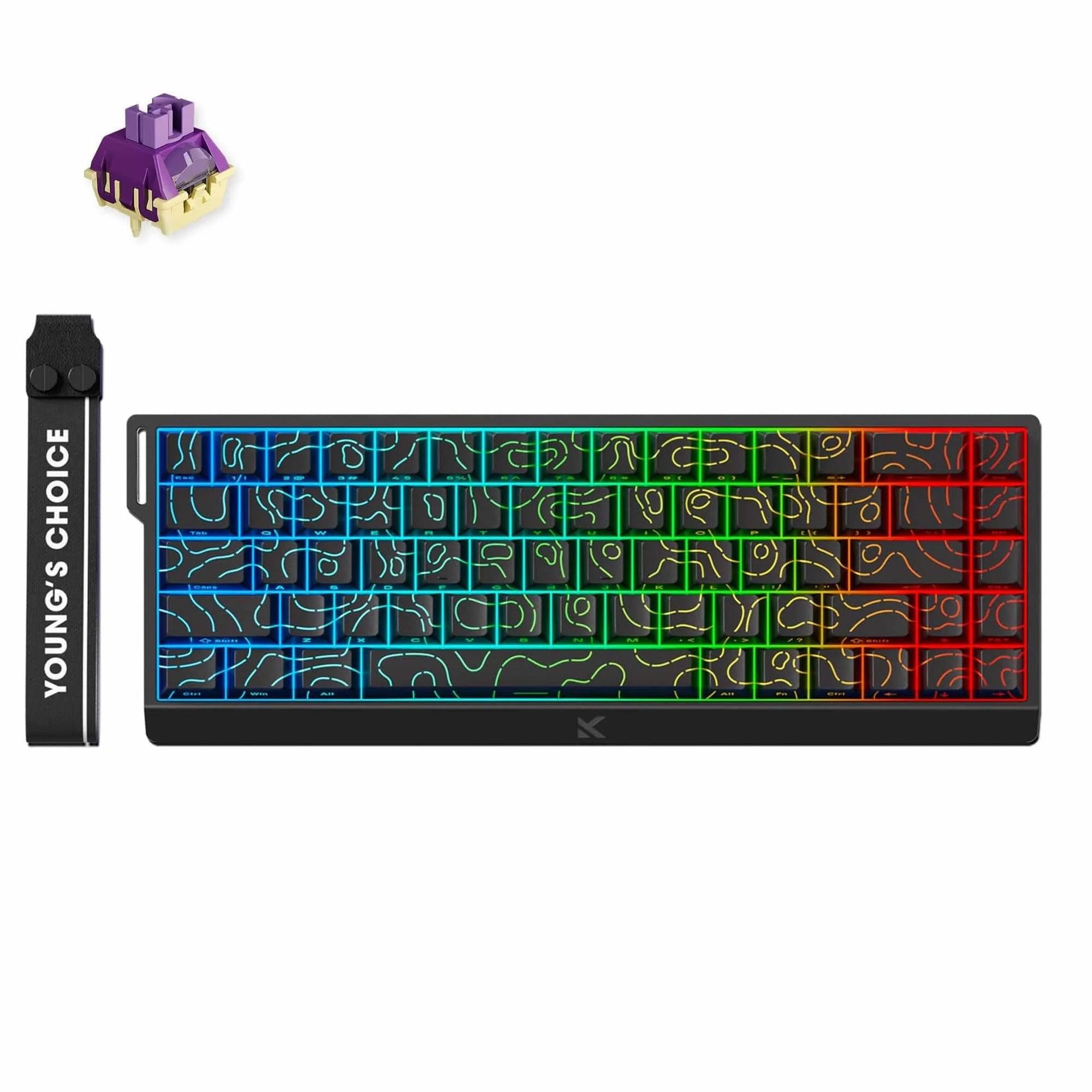 MCHOSE - Ace 68 HE Magnetic Switch Keyboard Black Topographic - Klawiatura Magnetyczna HW-Ace68-33
