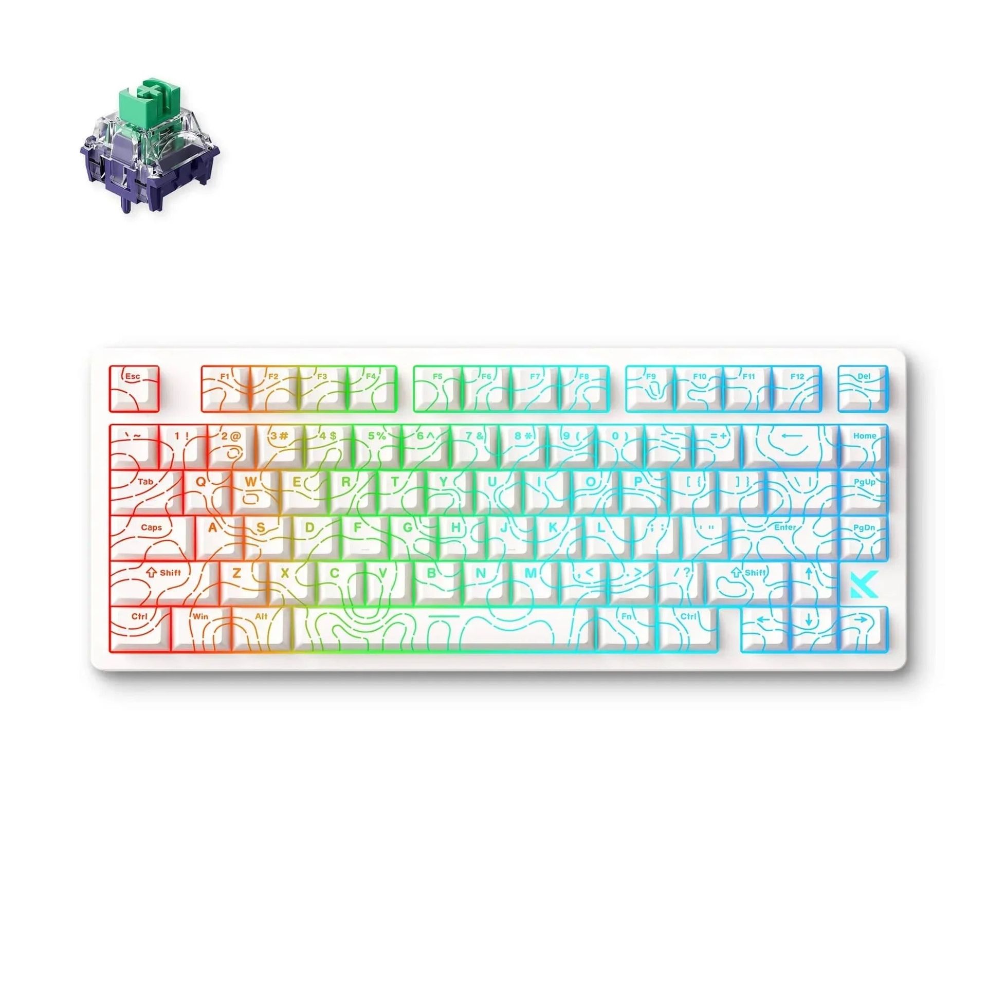 MCHOSE - Jet 75 HE Gaming Keyboard White Topographic - Klawiatura Magnetyczna HW-Jet75-9