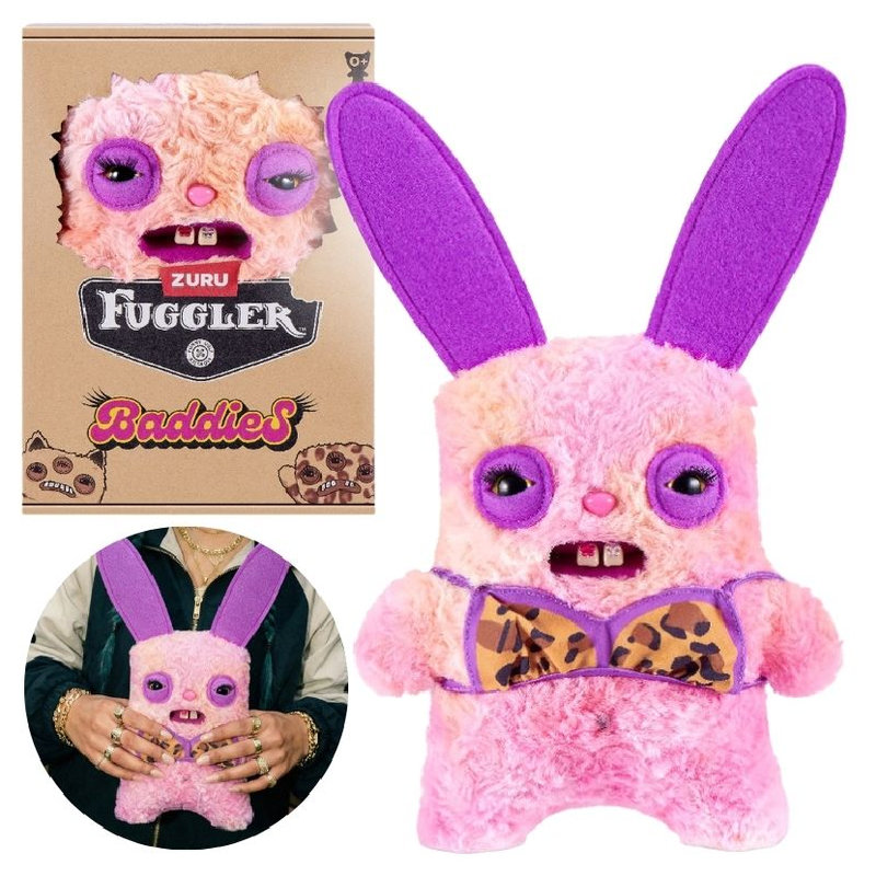 Fuggler Funny Ugly Monster Baddies Maskotka Straszna Brzydki Pluszak Przytulanka Dla Dzieci Pluszowa Śmieszna Różowa Z Uszami