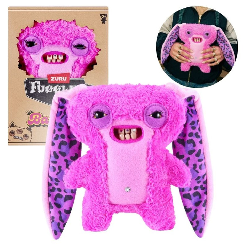 Fuggler Funny Ugly Monster Baddies Maskotka Straszna Brzydki Pluszak Przytulanka Dla Dzieci Pluszowa Śmieszna Różowa Z Uszami