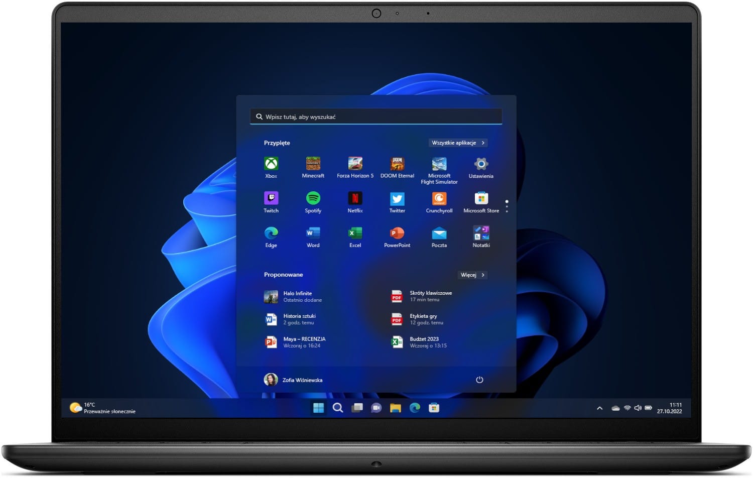 DELL 14 DC14255 - Ryzen 7 250 14'' 16GB 1TB Win11Pro Podsw. klawiatura Czarny DC14255_HWK_553_HOM_1000SSD_WIN11P
