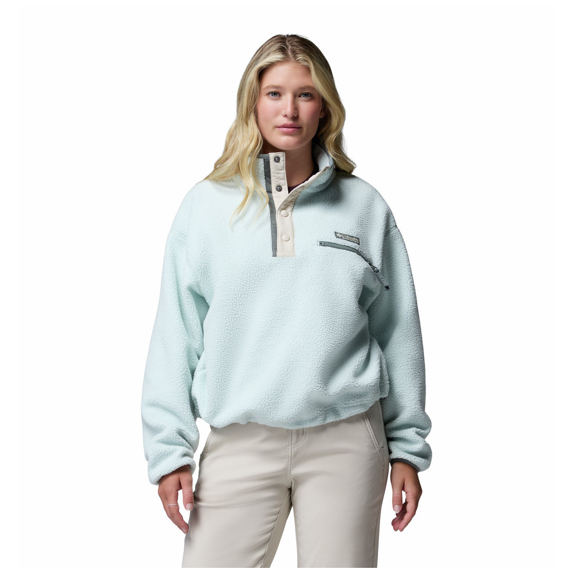 Bluza damska Columbia Helvetia™ II Cropped Half Snap Fleece Rozmiar: M / Kolor: jasnoniebieski