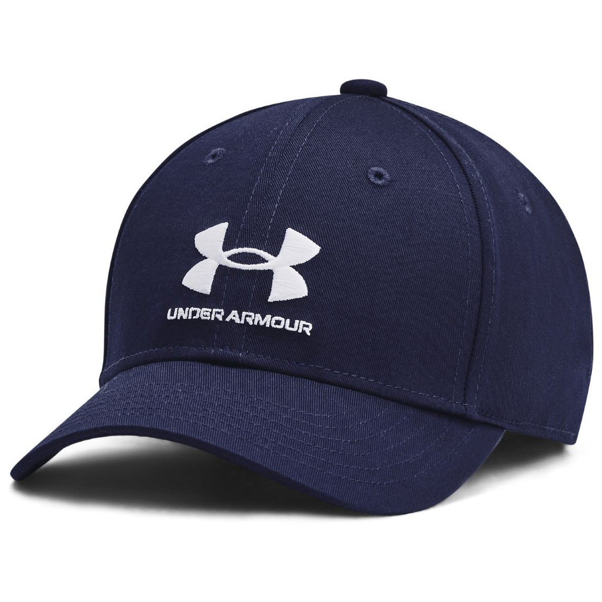 Dziecięca bejsbolówka Under Armour B Essential Low Lockup Adj Midnight Navy Kolor: ciemnoniebieski/biały