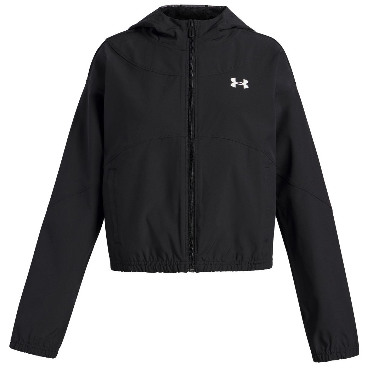 Kurtka dziecięca Under Armour UA Rival Woven Hd Jacket Black Rozmiar dziecięcy: 152-158 / Kolor: czarny/biały