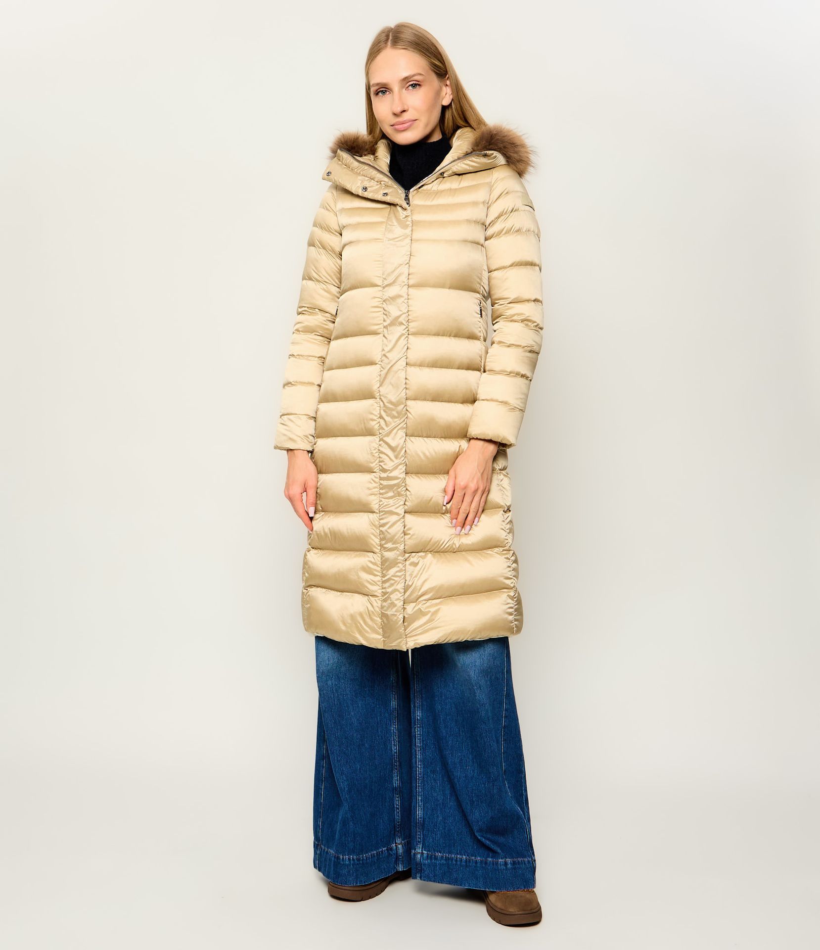 Hetrego Puchowy płaszcz Winthrop shearling