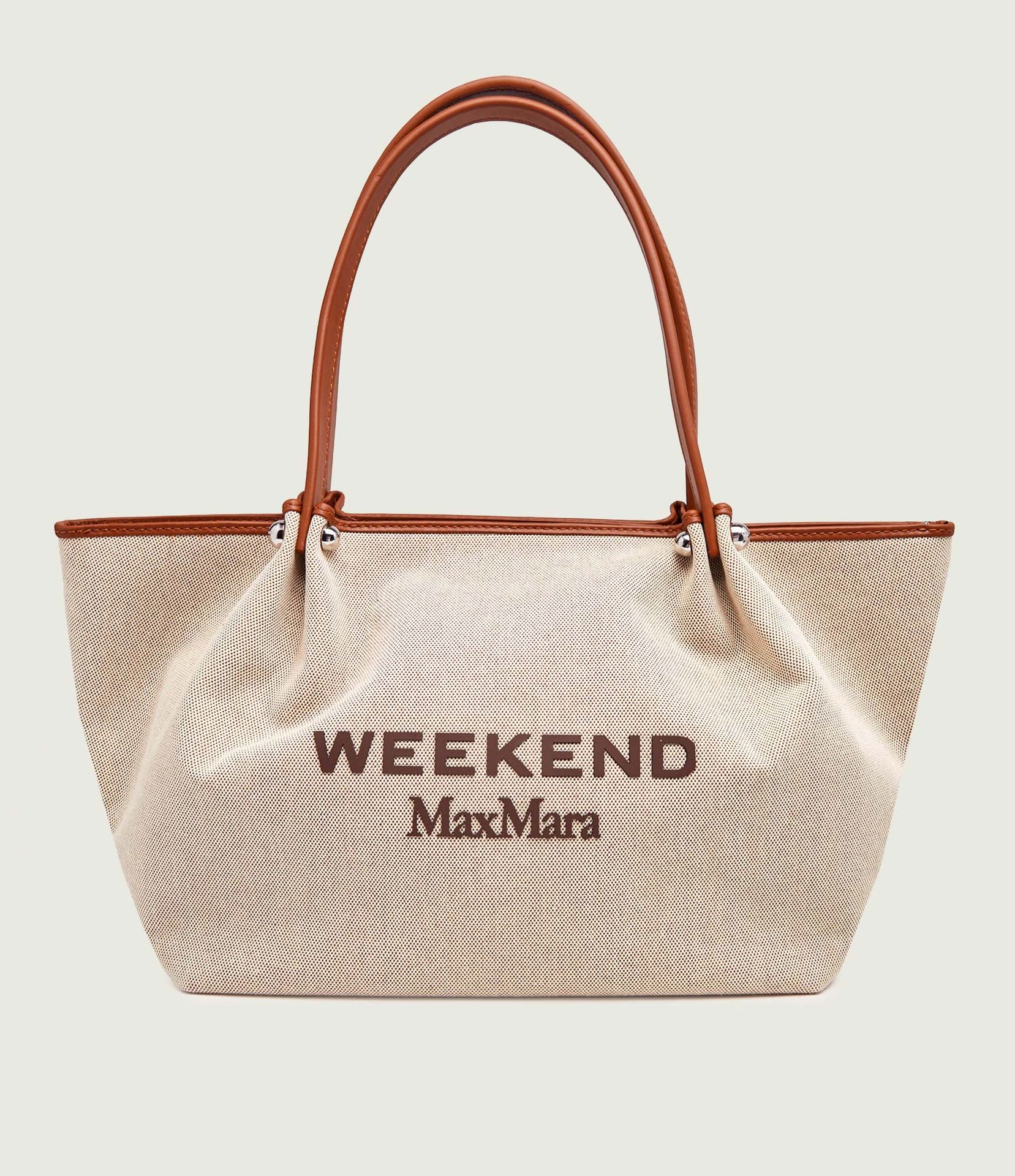 Weekend MaxMara Shopperka Wkagetto z dodatkiem skóry