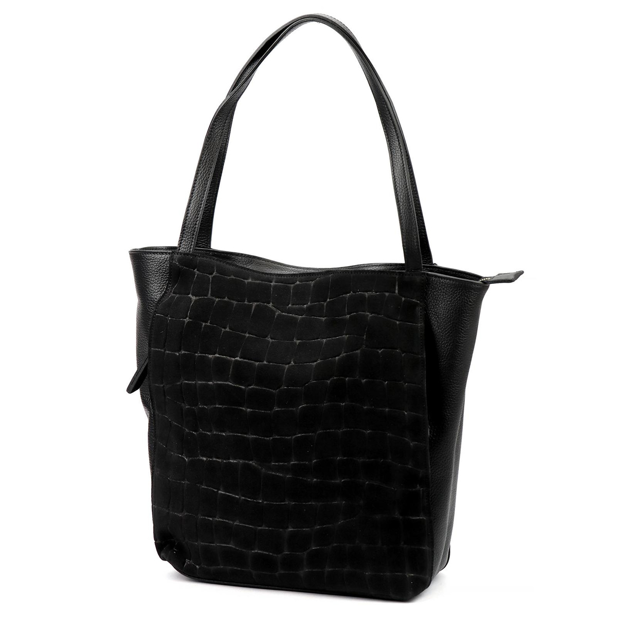 Duża skórzana shopperka A4 Luka 26-162 CROCO