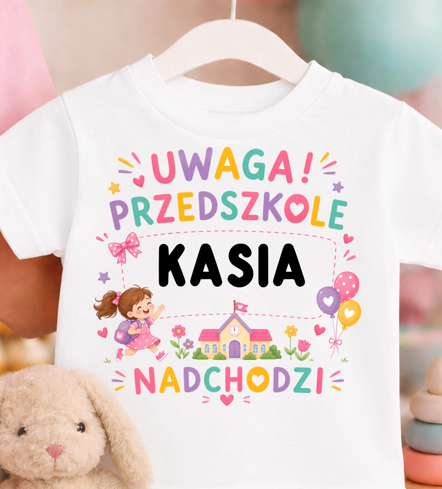 Koszulka dla dziewczynki do przedszkola z imieniem