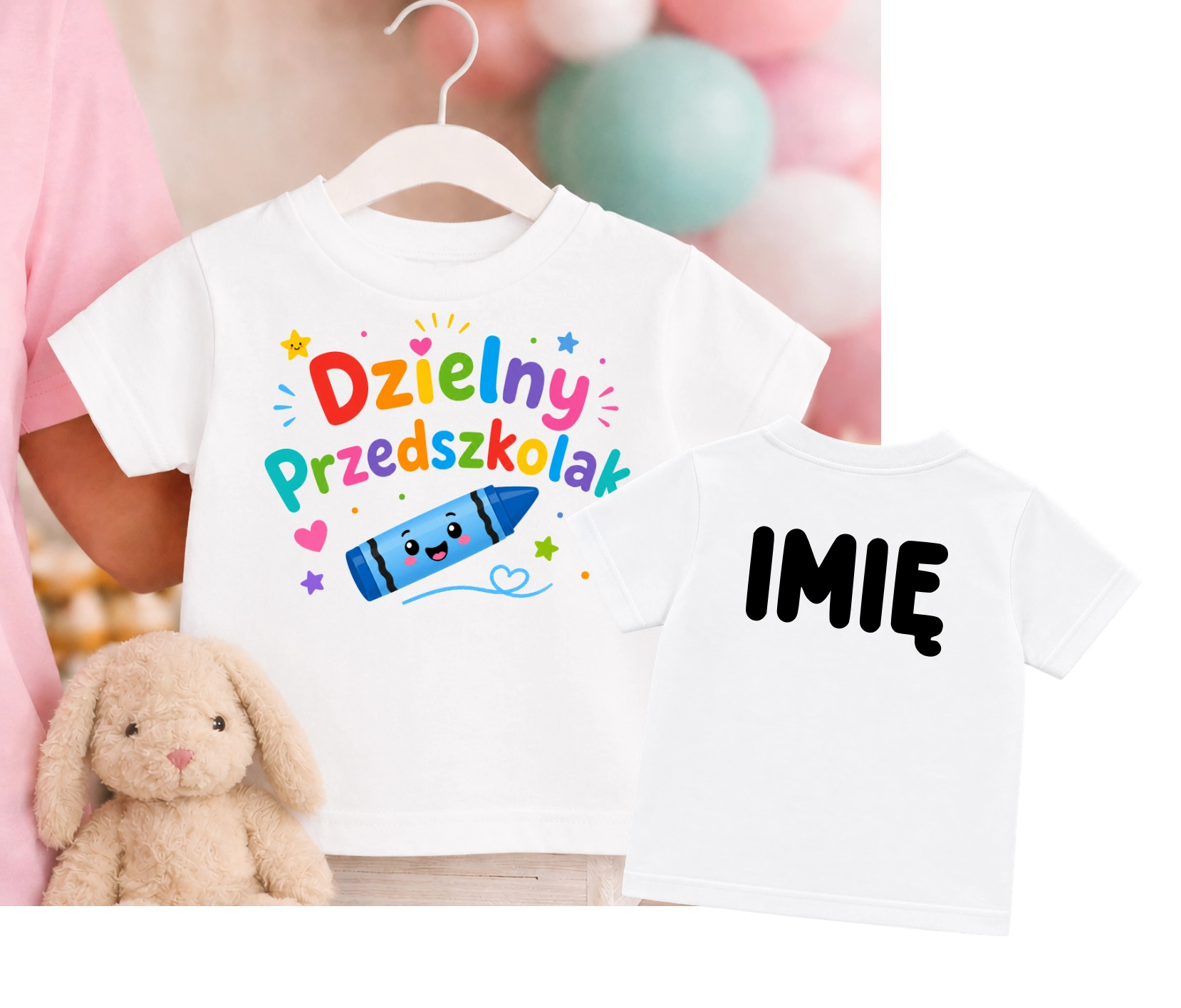 Koszulka na pasowanie na przedszkolaka z imieniem