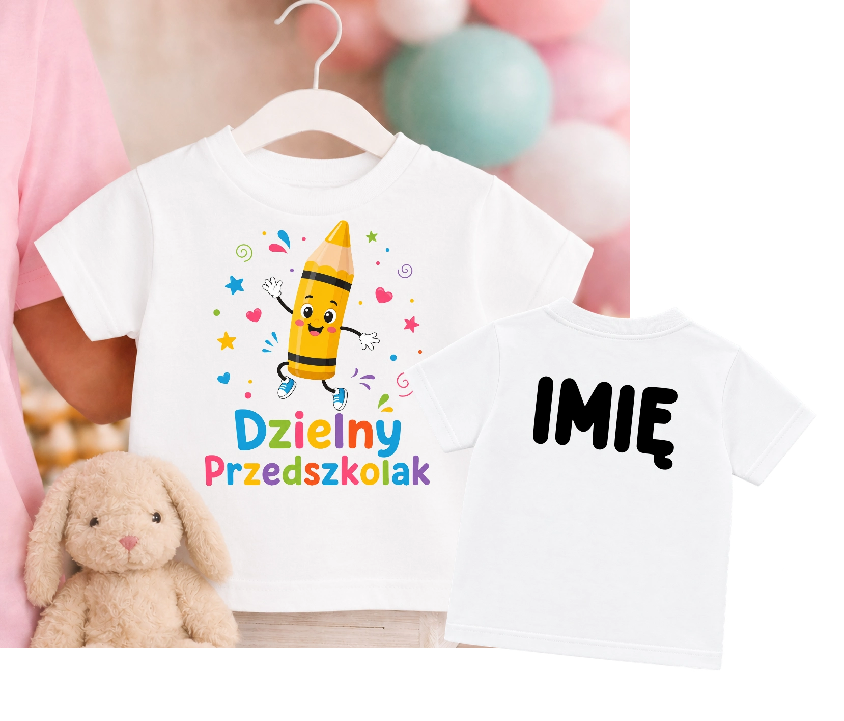 Koszulka na pasowanie na przedszkolaka z imieniem
