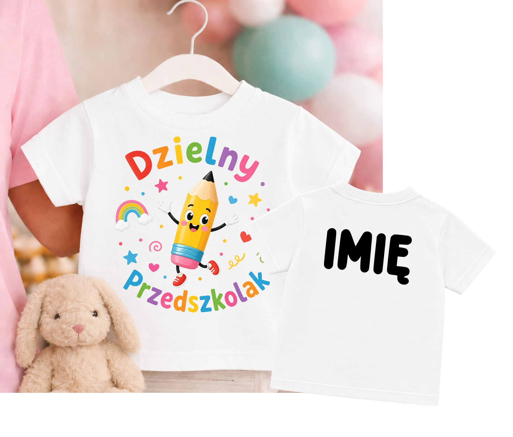 Koszulka na pasowanie na przedszkolaka z imieniem