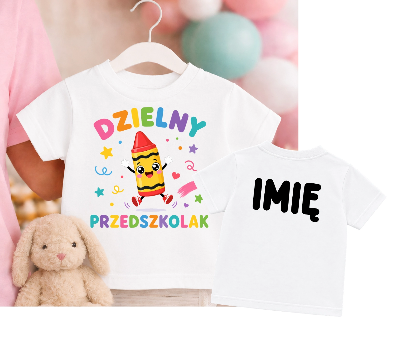 Koszulka na pasowanie na przedszkolaka z imieniem