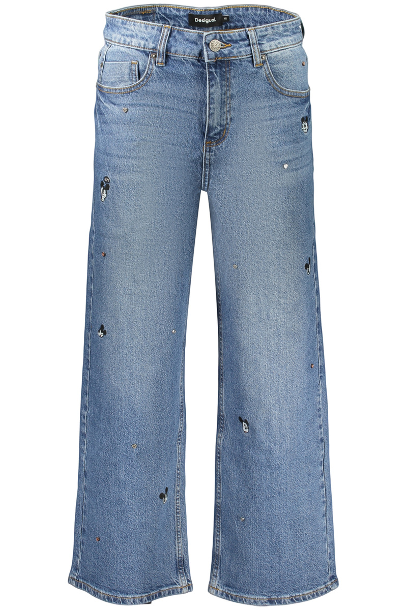 Niebieskie jeansy damskie Desigual Mickey Mini