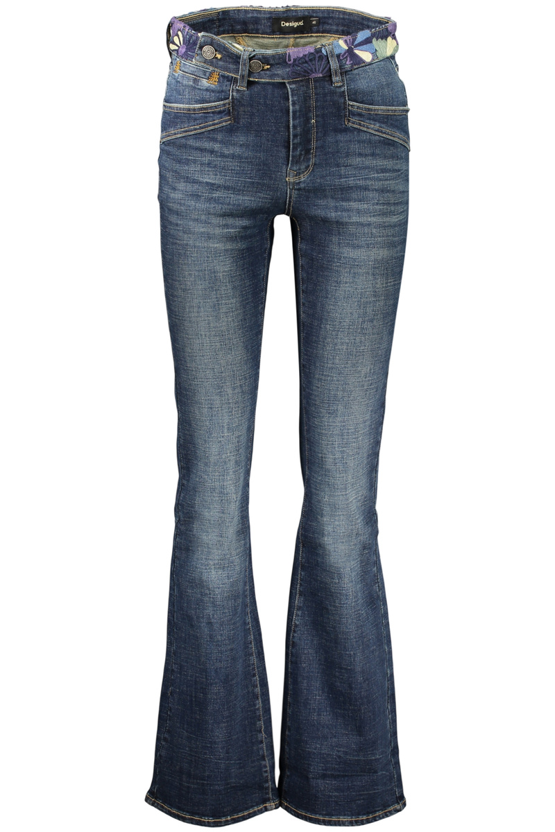 Niebieskie jeansy damskie Desigual Hipbelt