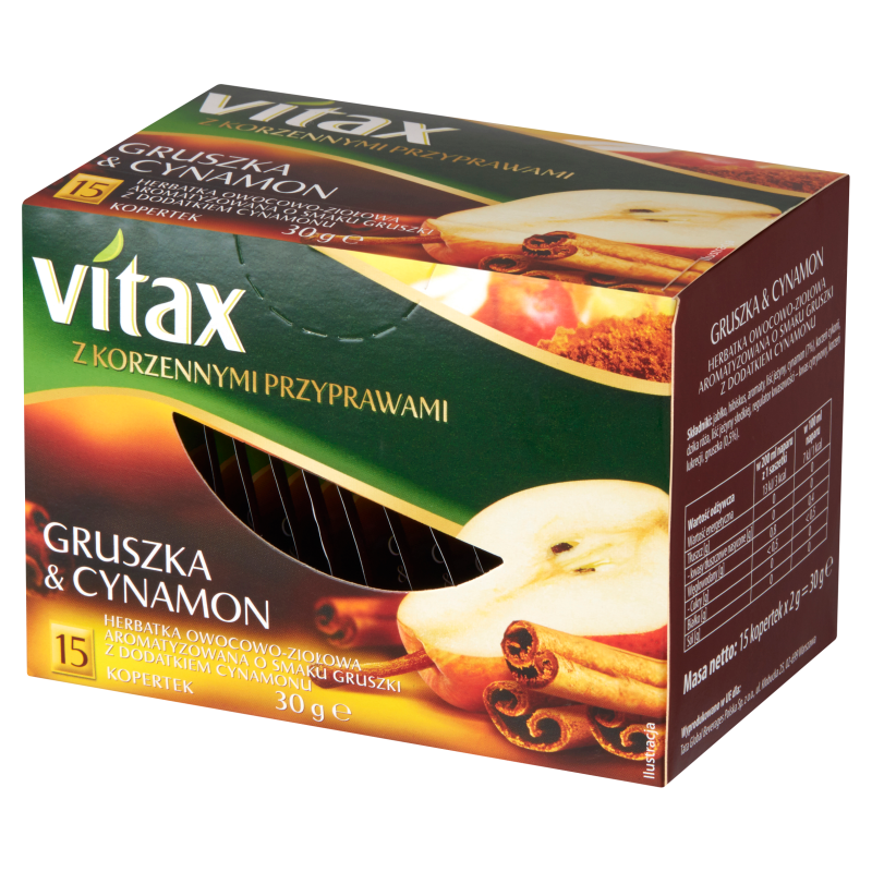 HERBATA VITAX GRUSZKA&CYNAMON 15 torebek x 2g w kopertkach DUPLIKAT
