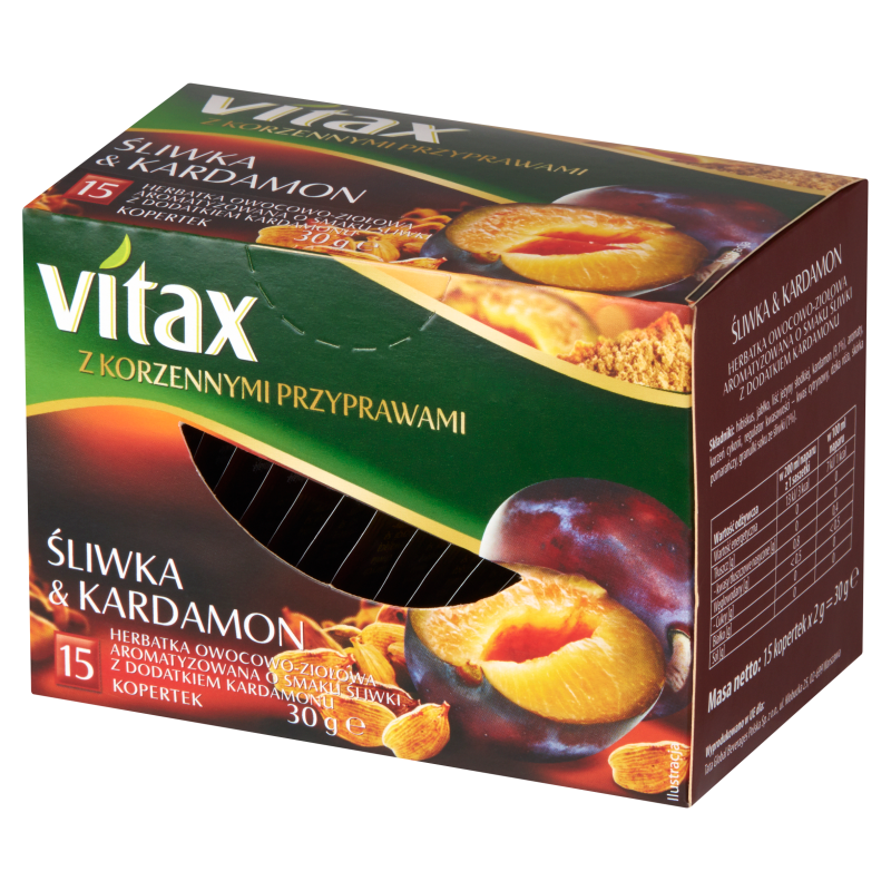 HERBATA VITAX ŚLIWKA&KARDAMON 15 torebek x 2g w kopertkach DUPLIKAT