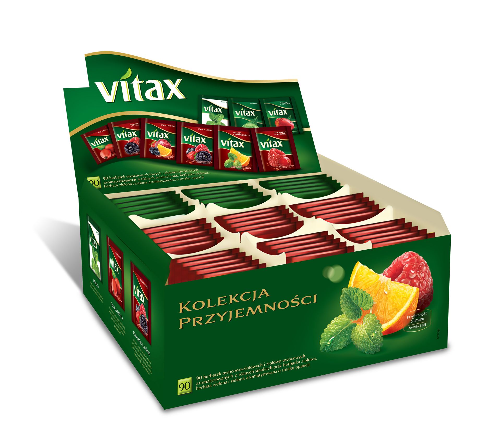 Vitax KOLEKCJA WYJĄTKOWYCH HERBAT - MIX KARTON 90 TOREBEK W KOPERTKACH