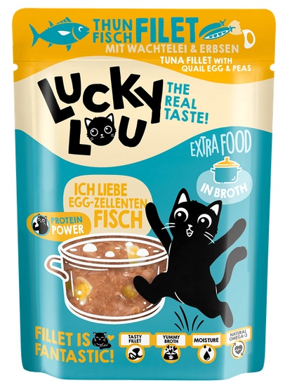 Lucky Lou Extrafood Tuńczyk i jajko przepiórcze w bulionie saszetka 70g