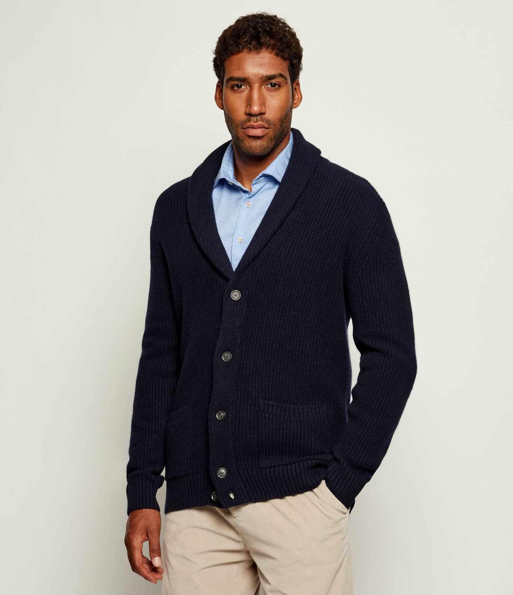 Oscar Jacobson Wełniany kardigan Roland Regular Fit
