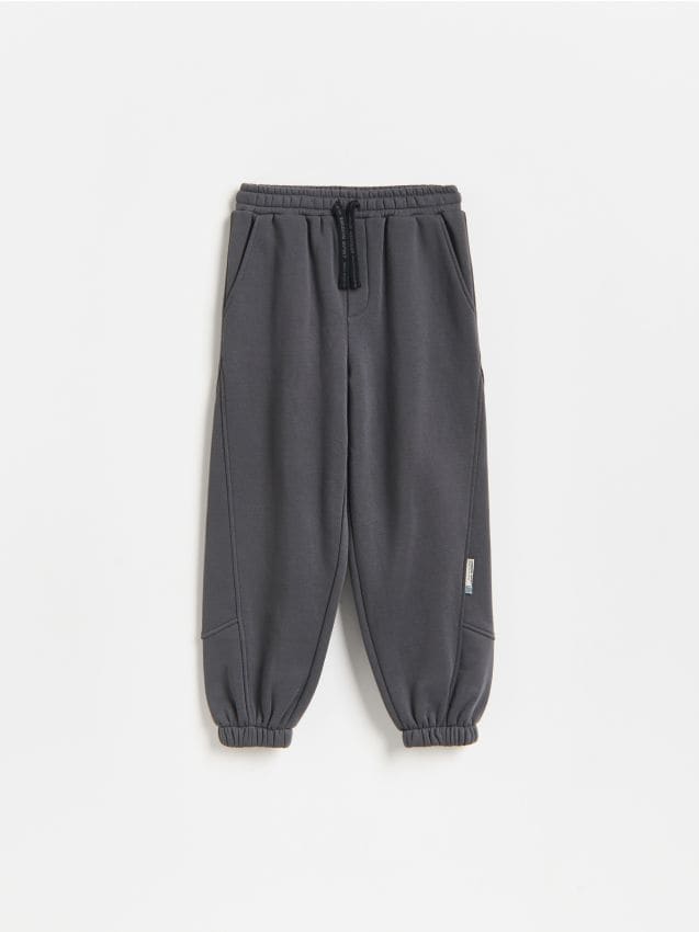 Reserved - Joggery baggy z bawełną - ciemnoszary