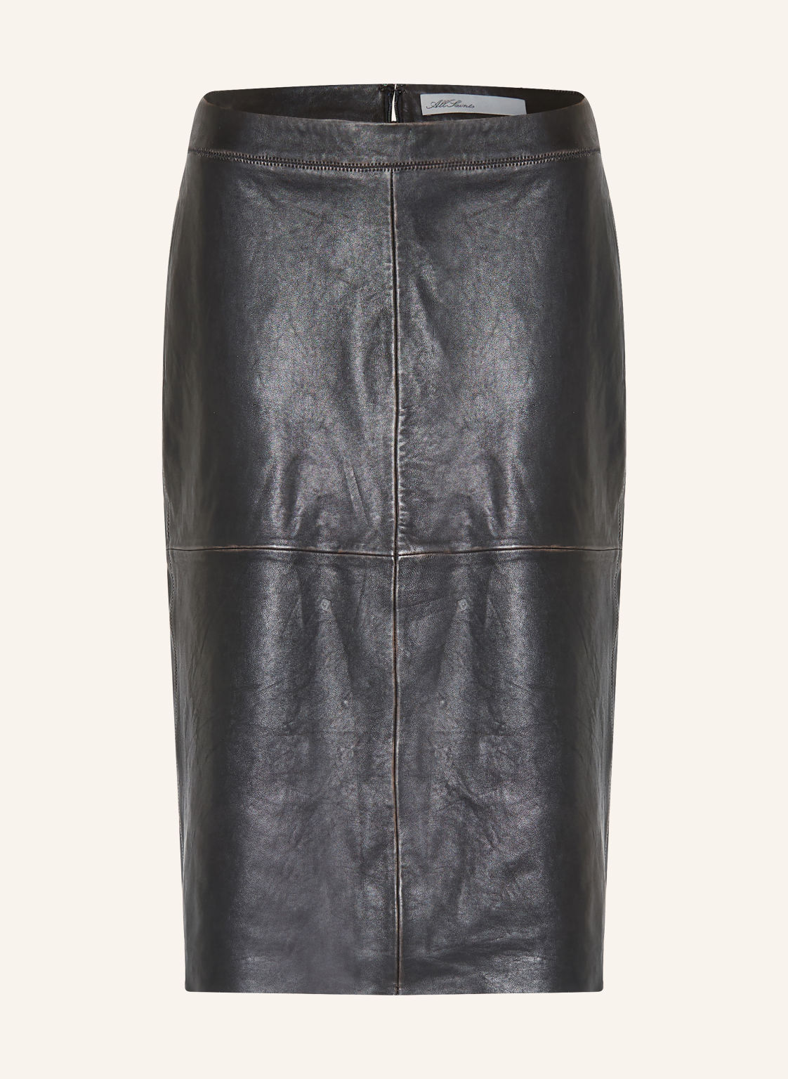 Allsaints Spódnica Skórzana Olivia braun