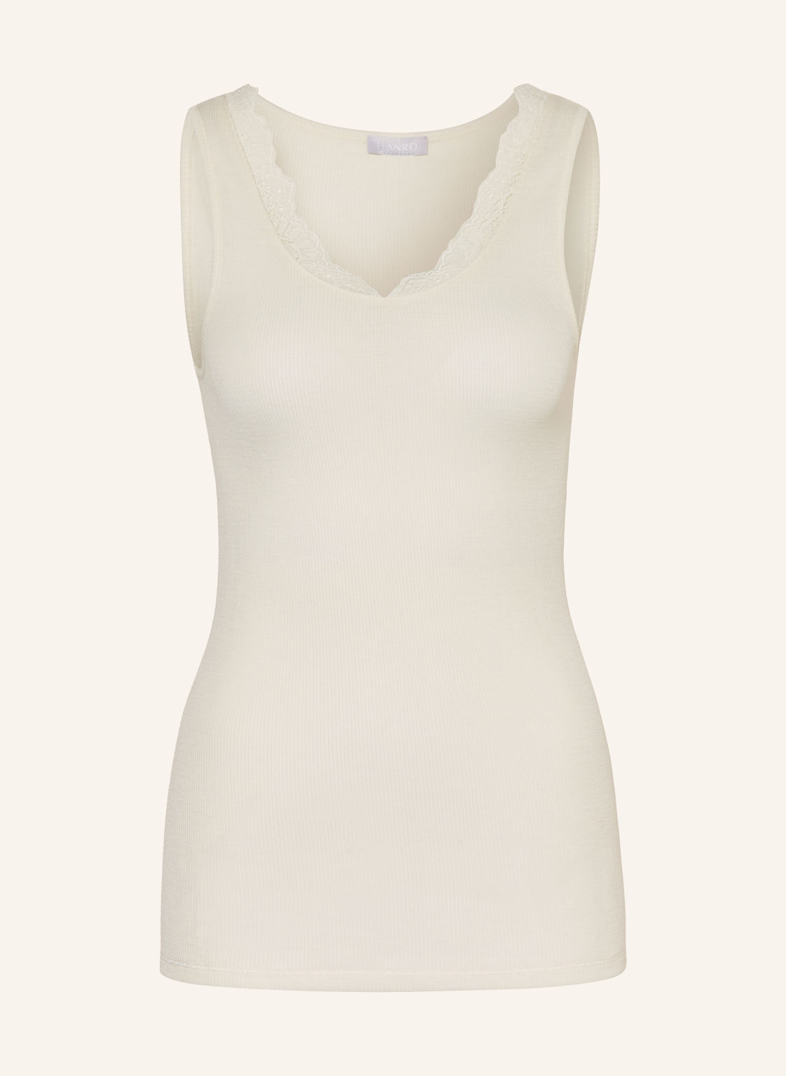 Hanro Top Woolen Lace Z Wełną Merynosową I Jedwabiem weiss