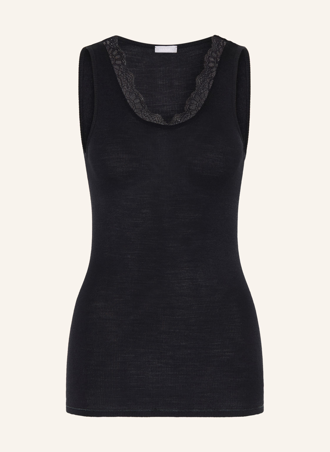 Hanro Top Woolen Lace Z Wełną Merynosową I Jedwabiem schwarz