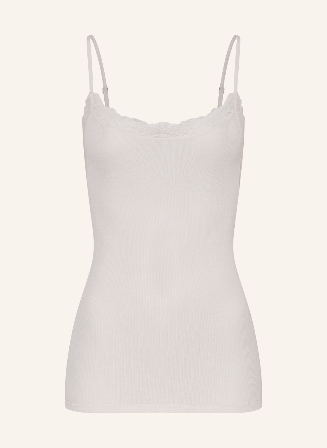 Hanro Top Woolen Lace Z Wełną Merynosową I Jedwabiem weiss