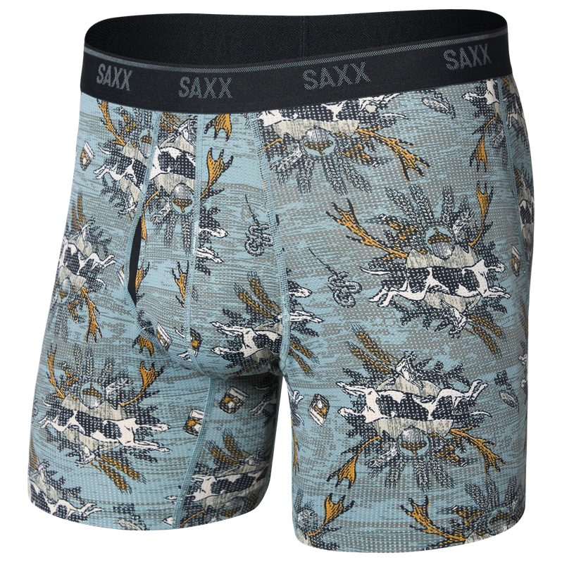 Bokserki Saxx Quest Quick Dry Mesh Boxer Brief Fly Rozmiar: L / Kolor: szary/brązowy