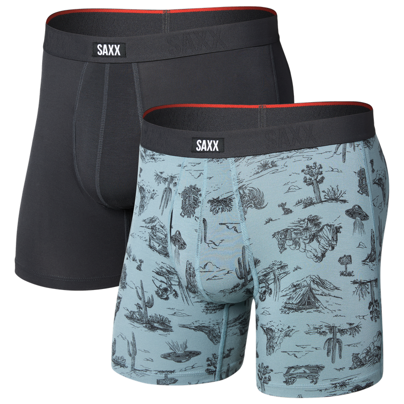 Bokserki Saxx Vibe Xtra Soft Comfort Boxer Brf Fly 2Pk Rozmiar: L / Kolor: szary/niebieski