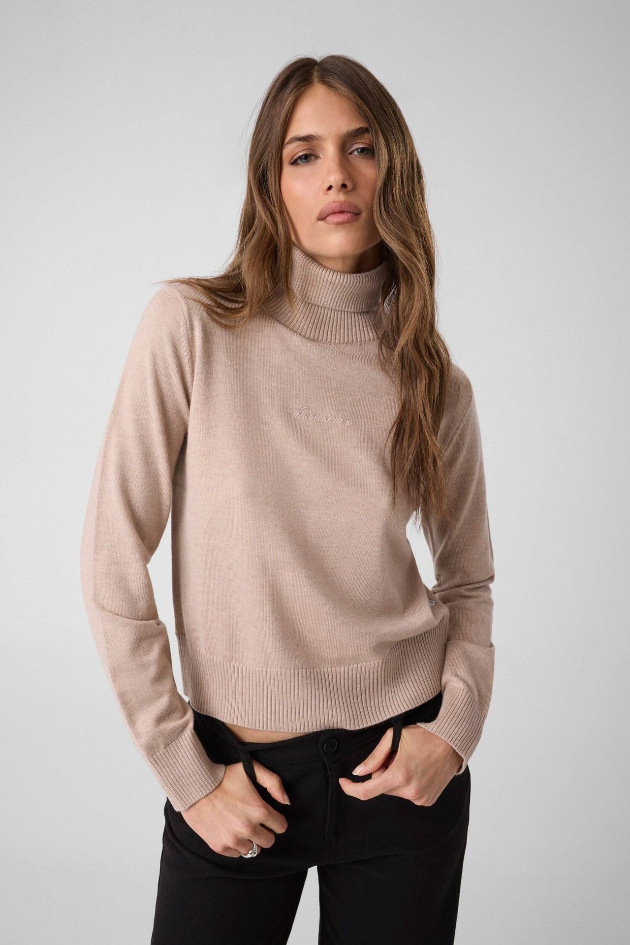 Guess Jeans Golf Regular Fit z dodatkiem jedwabiu i wełny