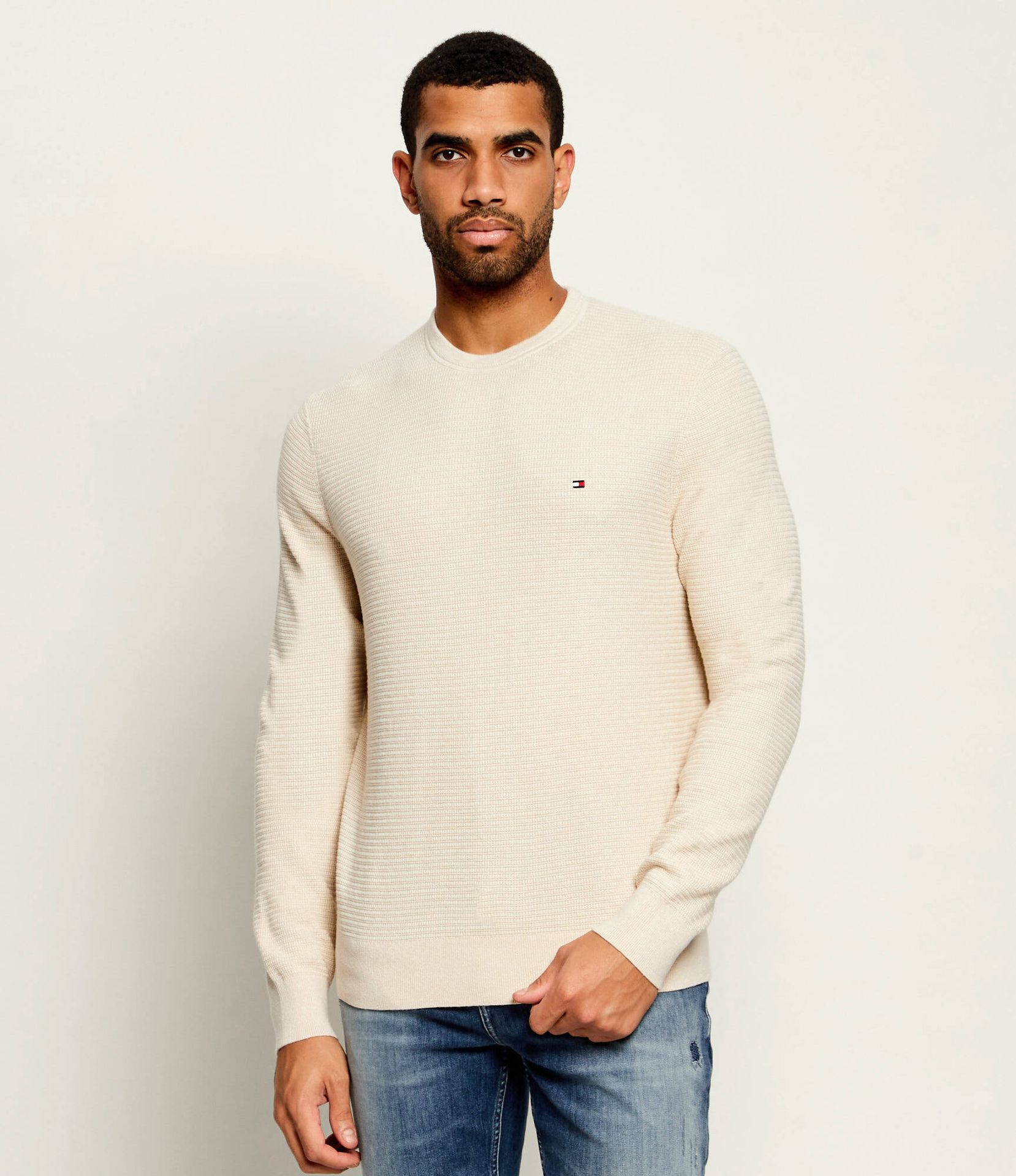 Tommy Hilfiger Sweter Regular Fit z dodatkiem kaszmiru pima