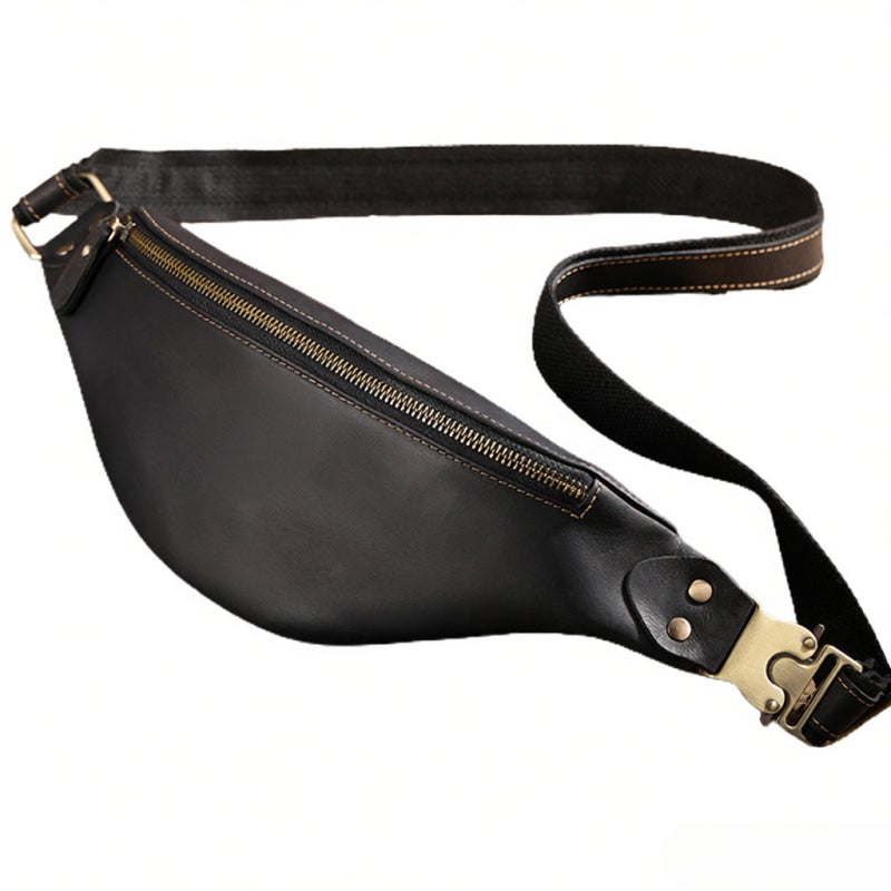 Oryginalna skórzana saszetka biodrowa, vintage, męska, skórzana torba na ramię, typu crossbody