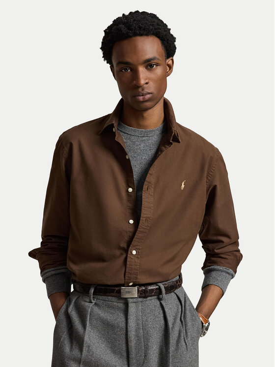 Polo Ralph Lauren Koszula 710805564519 Brązowy ciemny Regular Fit