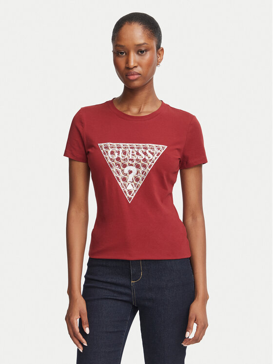 Guess T-Shirt W6BI61 K7948 Bordowy Regular Fit