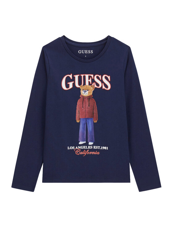 Guess Bluzka J6BI12 K5793 Granatowy Regular Fit