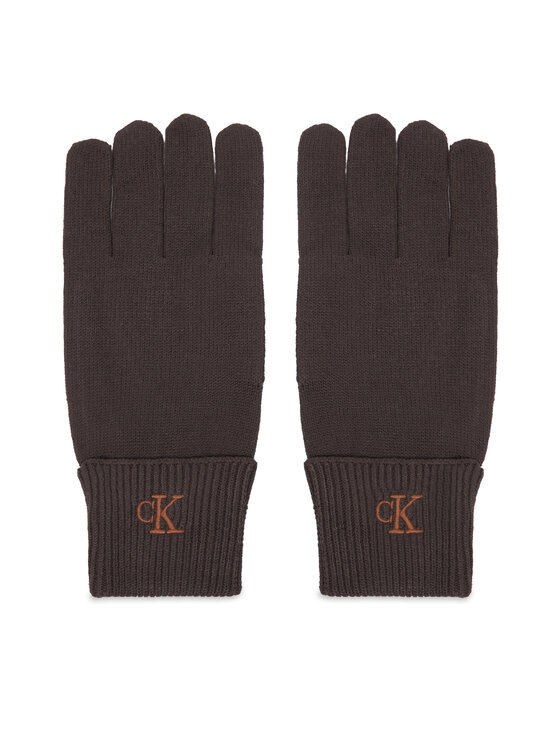 Calvin Klein Rękawiczki Damskie LV14F8021G Brązowy ciemny