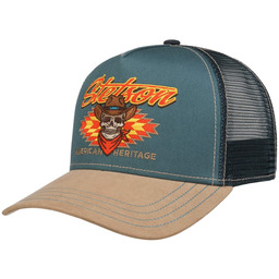 Czapka Trucker Western Skull by Stetson, petrolowy, One Size
