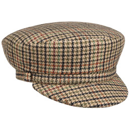 Czapka Żeglarska Houndstooth Check by Lierys, beżowy, L (58-59 cm)