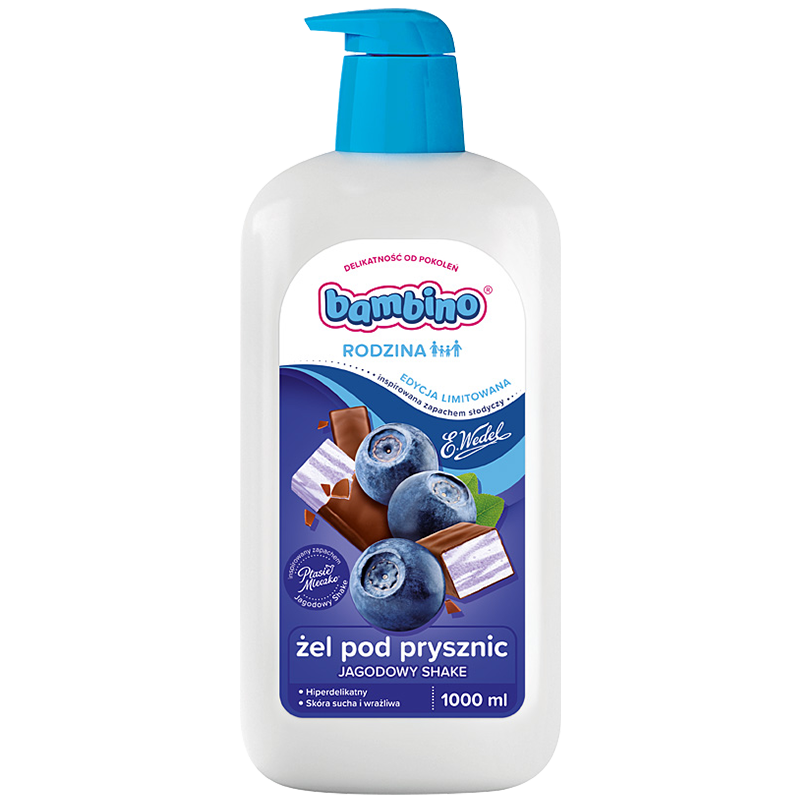 Bambino Rodzina, żel pod prysznic, jagodowy shake, 1l