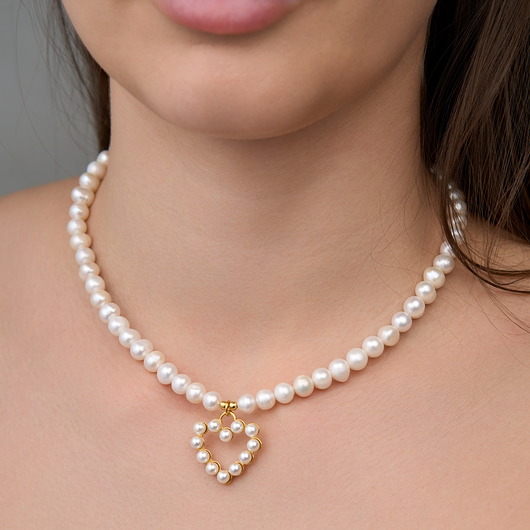 Choker naszyjnik perły naturalne- srebro 925