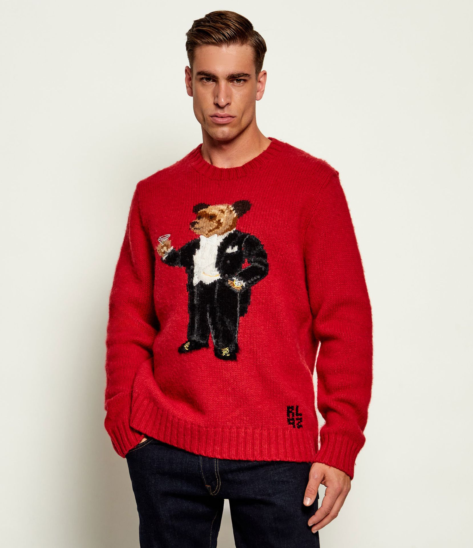 POLO RALPH LAUREN Wełniany sweter Martini Bear Regular Fit