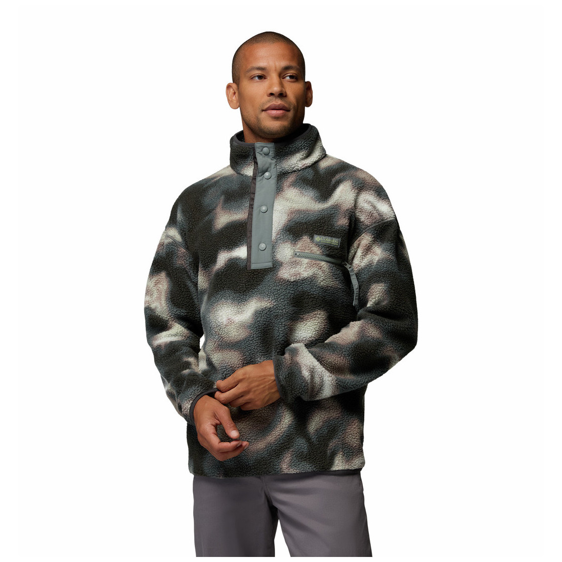 Bluza męska Columbia Helvetia™ II Printed Half Snap Fleece Rozmiar: L / Kolor: szary/biały